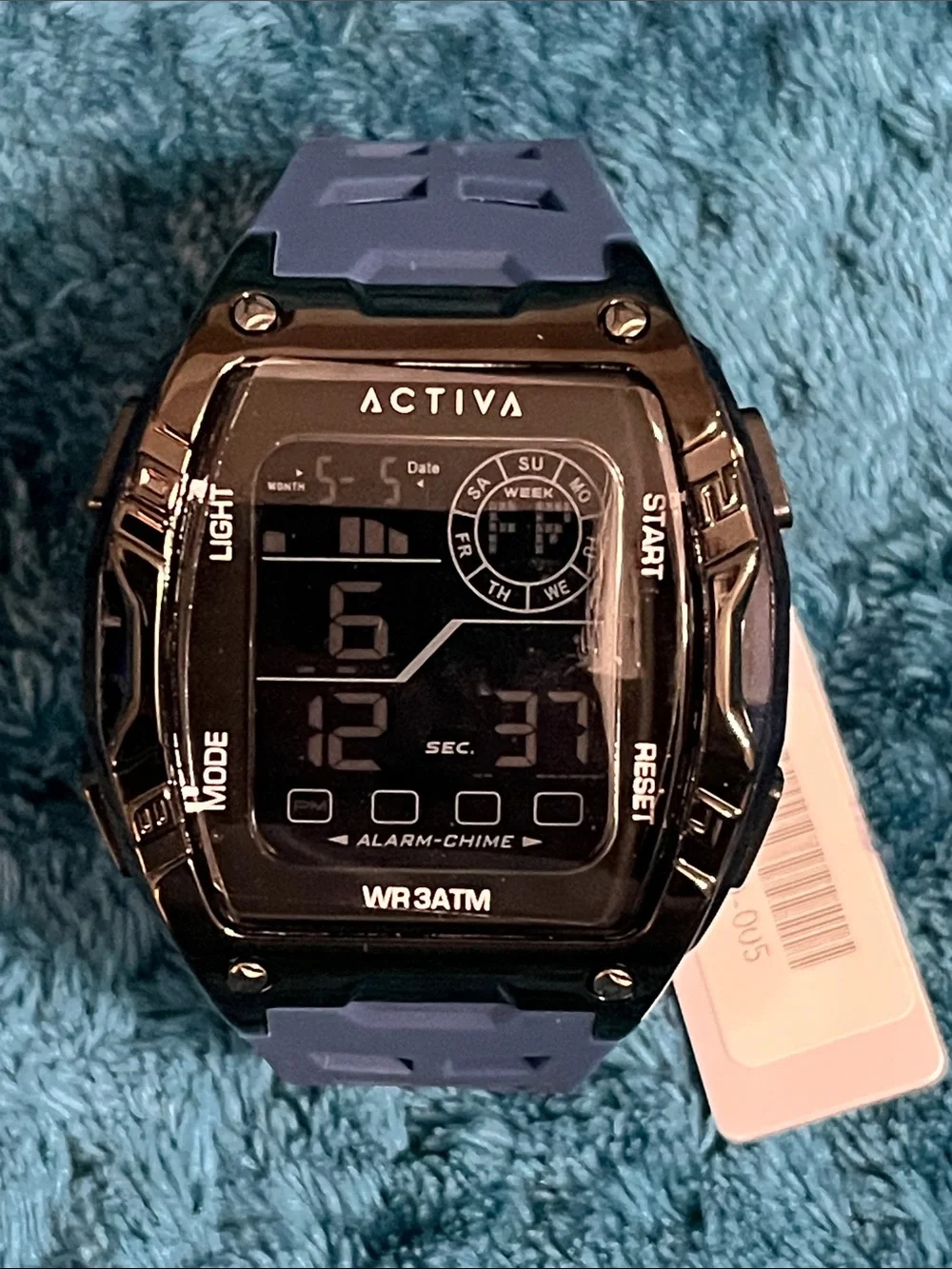 Activa Zalix X Invicta Digital Men's Watch - 46mm, Blue, Black (ACW8130-005)
